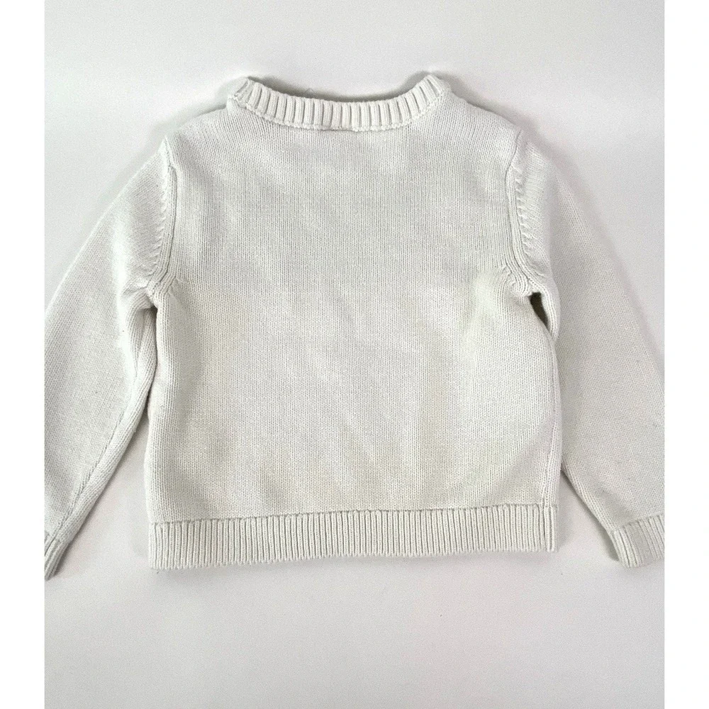 Carter's Girls Sweater White Size 3T Winter Christmas Cotton Colorful